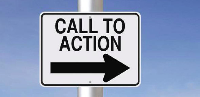 Big "call to action" sign